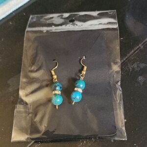 Turquoise and Gold Dangle Earrings
